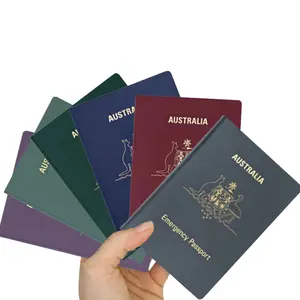 Atacado personalizado logotipo luxo couro/papel/pu porta-passaporte caderno livro booklet passaporte