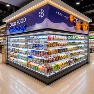 Frigorifero a cortina d'aria per angoli interni ed <span class=keywords><strong>esterni</strong></span>, attrezzatura di refrigerazione commerciale per esposizione in supermercati - Product Image 1