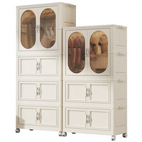 Armoire pour bébé et enfant sans installation, armoire de rangement pliable épaissie, meuble de maison, 5 étagères, casier à vêtements pour chambre à coucher