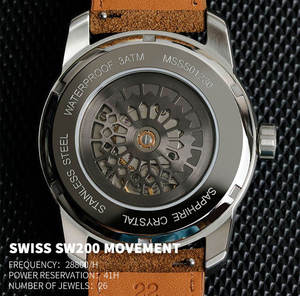 นาฬิกาข้อมือผู้ชาย SW200 Wandering hours Automatic Retrograde Minutes Watch Center Seconds complication Mechanical unique รุ่น SM1066 - Product Image 6