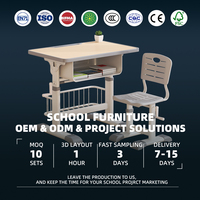 Table d'étudiant réglable en hauteur de qualité supérieure, cadre manuel, table et chaise pour établissement scolaire, directement de l'usine