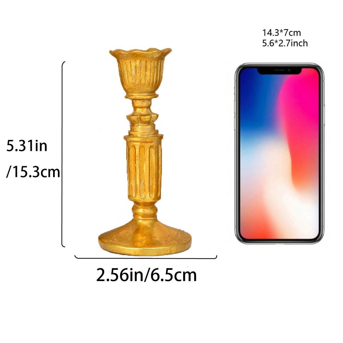 2A5cXH round mouth high candle holder (gold)