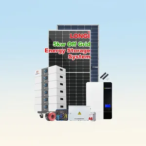 Complete Hybrid Solar System 3000w 4000w 5000w Home Power Solar System Solar Panel Set For House With Lithium Battery