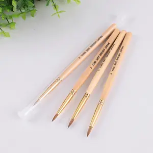 100% Pure Kolinsky Brush Pinceles Acrylic Nail Art Application Brushes Wooden Handle Liquid Powder Drawing Pen Manicure Tools