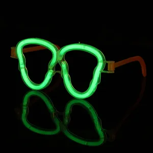 Custom Logo Neon Eyewear Skelet Vorm Glow Stick Bril Bril Voor Halloween Concerten Feestartikelen Decoratie
