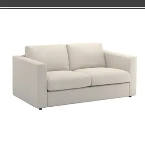 ठोस लकड़ी के फ्रेम उच्च गुणवत्ता फोम कपड़े सोफे कमरे में रहने वाले फर्नीचर के लिए दो सीटों वाले सोफे