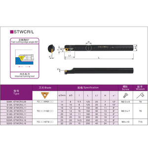 ที่จับเครื่องมือเจาะรูภายใน AATool 60 องศา STWCR L เคลือบผิวอย่างดี ตัดได้อย่างมั่นคง สำหรับงานกลึง CNC - Product Image 2