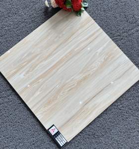 Entrega Rápida, Baldosas de Parqué de Madera de Alto Brillo de 600X600mm en China, Baldosas con Patrón de Madera Beige para Salas de Exposiciones - Product Image 2