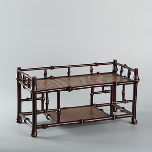 New Chinese Style Double Layer Display Shelf Desk Storage Rack Tea Set Holder Ornament - Product Image 1
