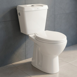 Ensemble de toilettes à double chasse de style européen, 2 pièces, en céramique écologique, à poser au sol, pour salle de bain - Product Image 4