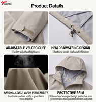 Veste coupe-vent technique imperméable unisexe 100% polyester pour le trekking et la randonnée, veste d'extérieur à capuche Acrivewear