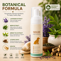 200 ml Formule de toilettage sans rinçage Contre les puces et les tiques Shampoing sec en mousse sans eau pour chien Marque privée