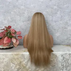 Vente en gros Perruque droite Blond miel Perruques brunes longues Produits de beauté pour femmes