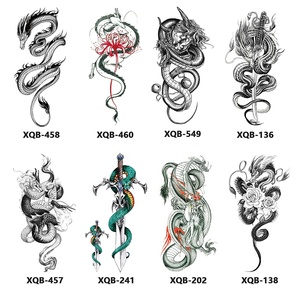 Autocollants de <span class=keywords><strong>tatouage</strong></span> temporaire par transfert d'eau à motifs de dragons variés, faux tatouages de mode pour la moitié du bras, pour la décoration corporelle - Product Image 1