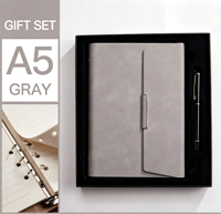 Agenda élégant en cuir personnalisé A5 avec stylo, coffret cadeau d'entreprise haut de gamme, ensemble de papeterie