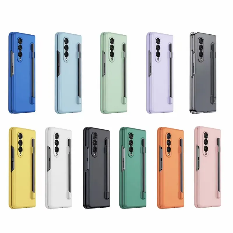 touch pen front glass matte PC folding phone case for Samsung Z Fold 3 5G case