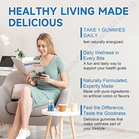 Compléments alimentaires naturels véganes Ashwagandha en marque privée OEM, gommes sans sucre avec vitamine D pour adultes, amincissement, soutien immunitaire