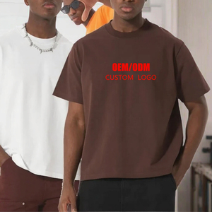 T-shirt Homme 100% Coton Coupe Boxy Personnalisable Logo Streetwear Style Décontracté Motif Uni Tricoté pour Vêtements T-shirt Homme - Product Image 2