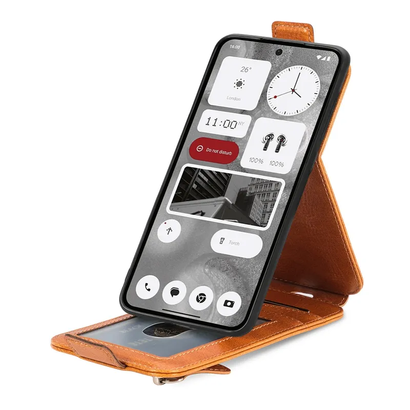 Custodia in pelle PU Flip Stand per telefono senza niente 2, custodia a portafoglio con cornice per foto per Tecno Camon 20