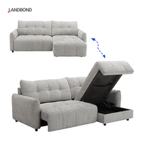 Canapé d'angle moderne en forme de L avec chargeur USB et rangement, 5 places, convertible électrique, canapé-lit