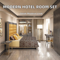Ensemble de meubles de chambre à coucher pour hôtel 4 étoiles moderne, panneaux en bois, pour des chambres contemporaines élégantes