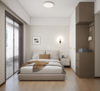 Ensemble de meubles de chambre à coucher modernes et personnalisés, incluant lit, armoire, bureau et rangements - en bois