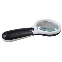 New Plastic Handheld Illuminated Magnifying Glasses Magnifier with LED Light 3X 45X High Magnification for CE/ISO