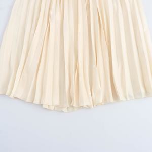 Vente en gros de vêtements pour femmes sur mesure, robe longue élégante à manches longues de haute qualité, col carré, robe maxi plissée - Product Image 5