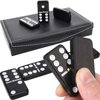 Ensemble de dominos noirs vierges avec étui de présentation personnalisé pour cadeau d'entreprise, marque privée, vente en gros et revente