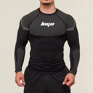 Người Đàn Ông Của Tùy Chỉnh Tập Thể Dục Đàn Hồi Cao Nhanh Chóng Khô Chặt Chẽ Bóng Rổ Hoạt Động Nén Tops Thể Dục Thể Thao Chạy Dài Tay Áo T Áo Sơ Mi - Product Image 2