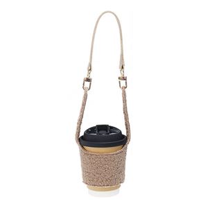 Sac fourre-tout personnalisé en polaire Teddy pour bouteille d'eau, tasse à café ou boisson – Vente directe usine – Idéal comme cadeau promotionnel - Product Image 3