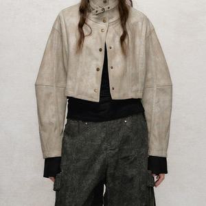 Nouvelle collection printemps-hiver, ensemble deux pièces pour femmes, veste courte en cuir PU, jupe, deux ensembles - Product Image 3