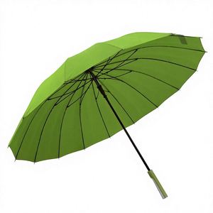 Parapluie de golf coupe-vent vert, 27 pouces, structure entièrement en aluminium, poignée antidérapante, 16 baleines, tissu 190T, logo personnalisé en forme de lotus - Product Image 2