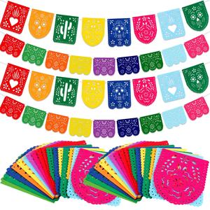 Venta al por mayor <span class=keywords><strong>de</strong></span> decoraciones para fiestas mexicanas coloridas fieltro día muerto Cinco <span class=keywords><strong>de</strong></span> Mayo guirnalda banderas Fiesta cumpleaños Baby Shower fiestas - Product Image 1