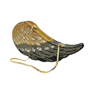 Women Elegant Angel Wings Rhinestones Clutch Purse Sparkling Crystal Evening Bag Chic <b>Handbag</b> for Wedding Celebration Proms - Product Image 4