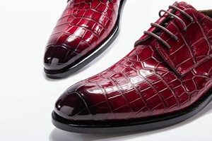 Goodyear welt Custom Design scarpe da uomo abbina <span class=keywords><strong>giacca</strong></span> di <span class=keywords><strong>pelle</strong></span> di coccodrillo e portafoglio <span class=keywords><strong>pelle</strong></span> di alligatore ufficio scarpe da sera per uomo - Product Image 5