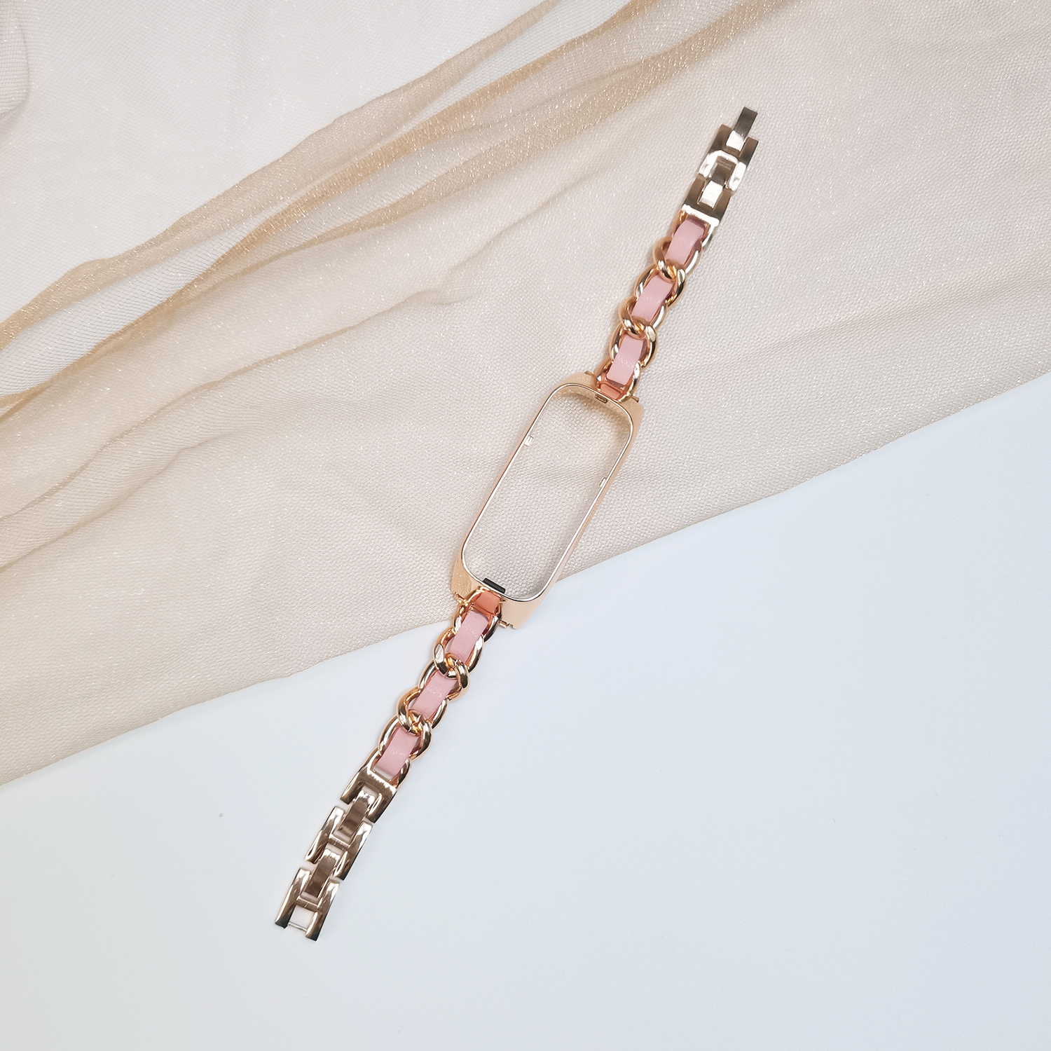 Rose Gold Band-Pink-Leather