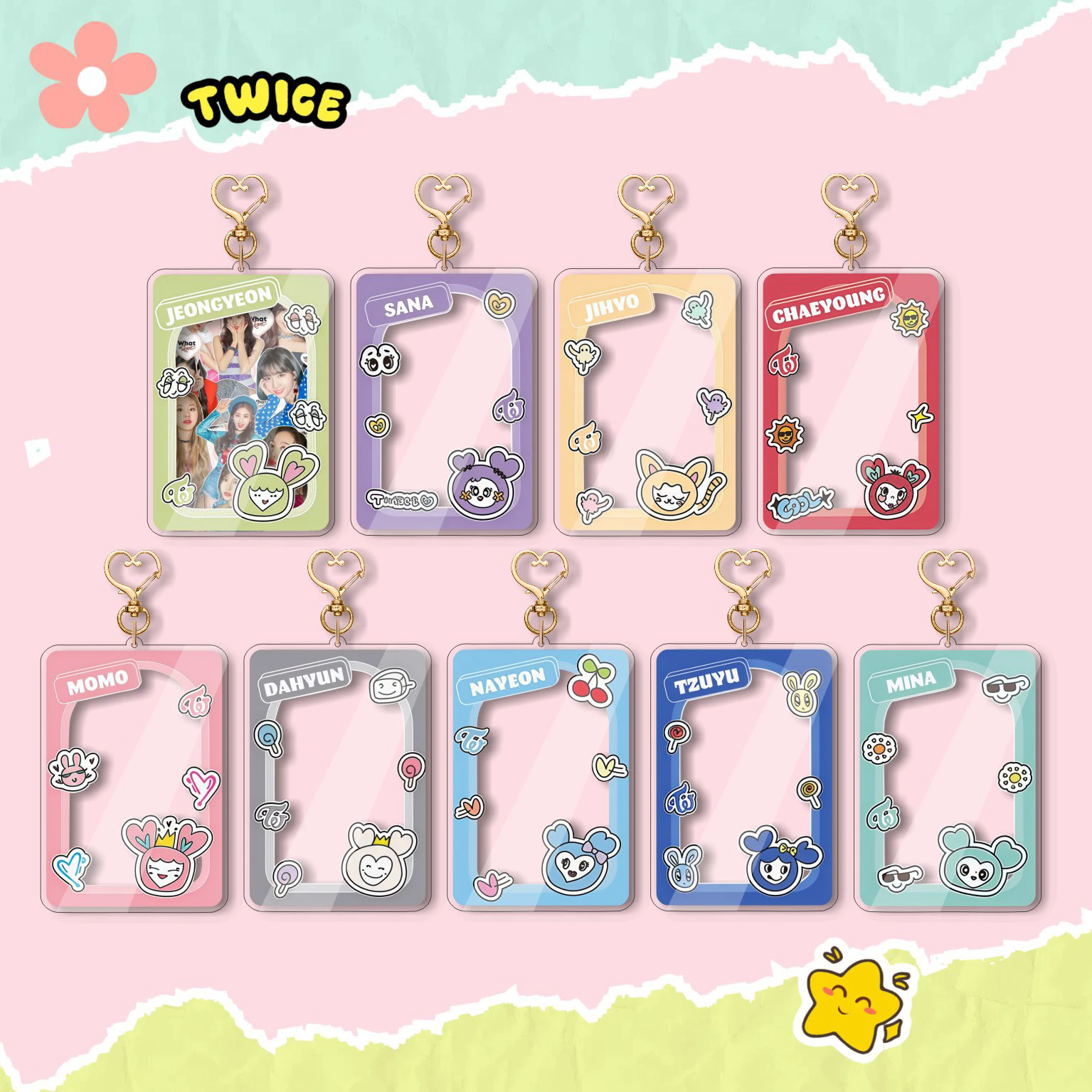 KPOP Cute Cartoon TWICE LOVELY MOMO SANA Card Case Photocard