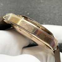 Montre mécanique automatique de style professionnel avec phases de lune, cadran blanc texturé, bracelet en caoutchouc marron, montre-bracelet quotidienne pour homme