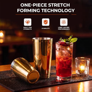 Ensemble de shaker à cocktails, kit de barman, shaker Boston, passoire Hawthorne, doseur japonais, cuillère de bar, pilon, outil de bar professionnel - Product Image 5