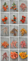 Fleurs artificielles orange de haute qualité en gros pour la décoration de mariage et de la maison