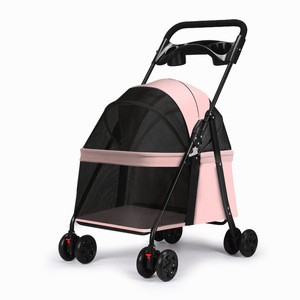 Tốt nhất-Bán-Vật Nuôi-Sản phẩm chó pram vật nuôi xe đẩy màu xám đen màu hồng màu xanh pram có thể gập lại vật nuôi xe đẩy - Product Image 4