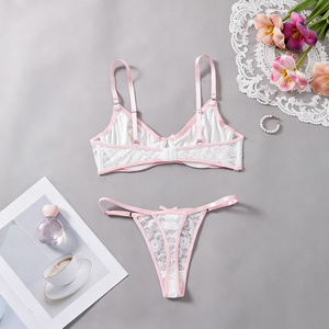 库存内衣性感套装女性文胸和裤子女性性感内衣心形浪漫比基尼内衣 - Product Image 5