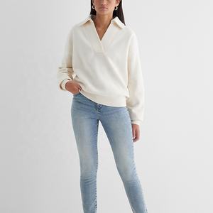 Pull vierge à la mode pour femmes personnalisé Pull décontracté à col en V Bas Polo <span class=keywords><strong>Sweat</strong></span>-shirt oversize unisexe Jumper Sweatshirts pour femmes - Product Image 2