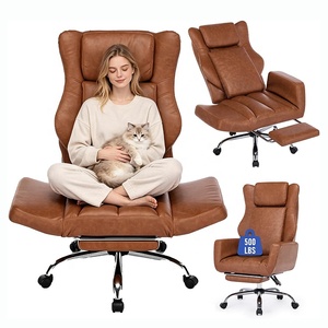 Chaise <span class=keywords><strong>de</strong></span> bureau ergonomique populaire pour cadres, marron, avec position assise croisée, adaptée aux animaux <span class=keywords><strong>de</strong></span> compagnie, inclinable à 180° °   Accoudoirs rabattables - Product Image 1