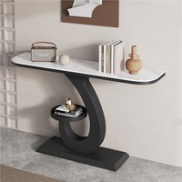 Table console en ardoise de luxe léger, design détachable, rangement ouvert, style moderne simple, semi-circulaire, pour entrée, couloir, hall d'entrée, table d'appoint