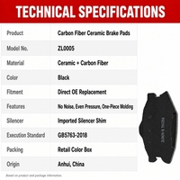 Plaquettes de frein en céramique à fibres de carbone ZL0005, remplacement direct OE, faible bruit, vente en gros directe usine
