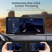 Caméra arrière universelle portable Lecteur DVD stéréo pour voiture Caméra de bord sans fil Écran tactile CarPlay Android Navigation automatique DVR