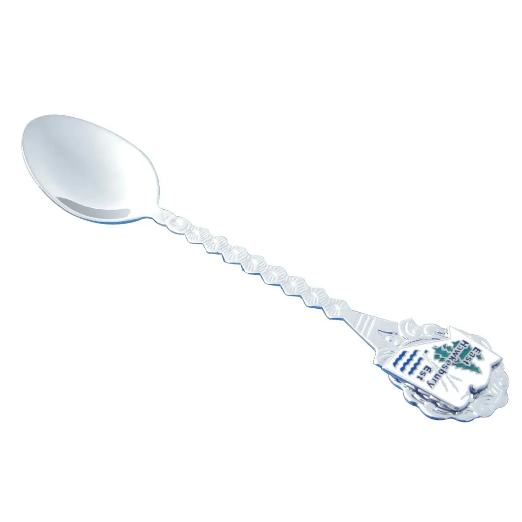 chinese supplier designer hard enamel zinc alloy collectible souvenir spoon decorative blanks mini custom metal cut spoon