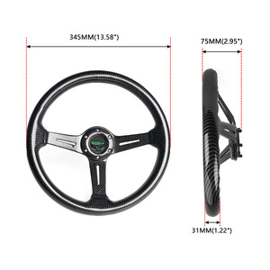 Volante de Fibra de Carbono RASTP de 345 mm y 3 Radios para Modificación de Autos Deportivos de Carreras - Product Image 1